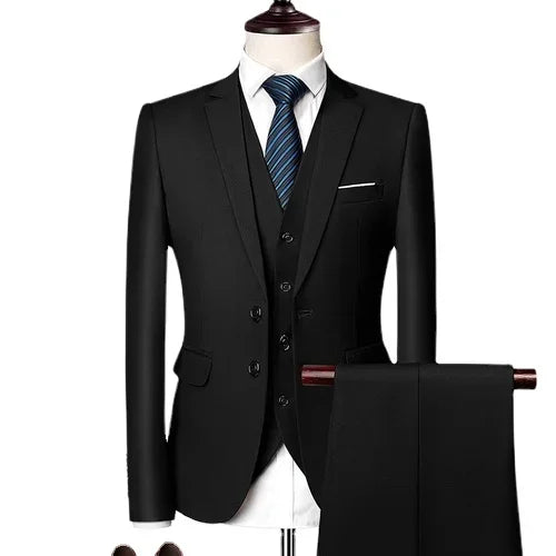 Men's Suit Wedding Banquet Elegant and Luxurious 3-piece Business Formal Suit