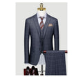 Men's Three Piece Suit Autumn Professional Formal Suit Plaid Bridegroom's Wedding Dress Business Customized Suit