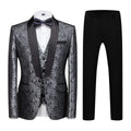 Men's Tuxedo Casual Slim Fitting 3-piece Formal Tight Fitting Shawl Suit Men's Wedding Banquet Dress