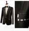 Men's Wedding Groom Rhinestone Collar Suit Pants Set Singer Performance Costume 2 Piece Set