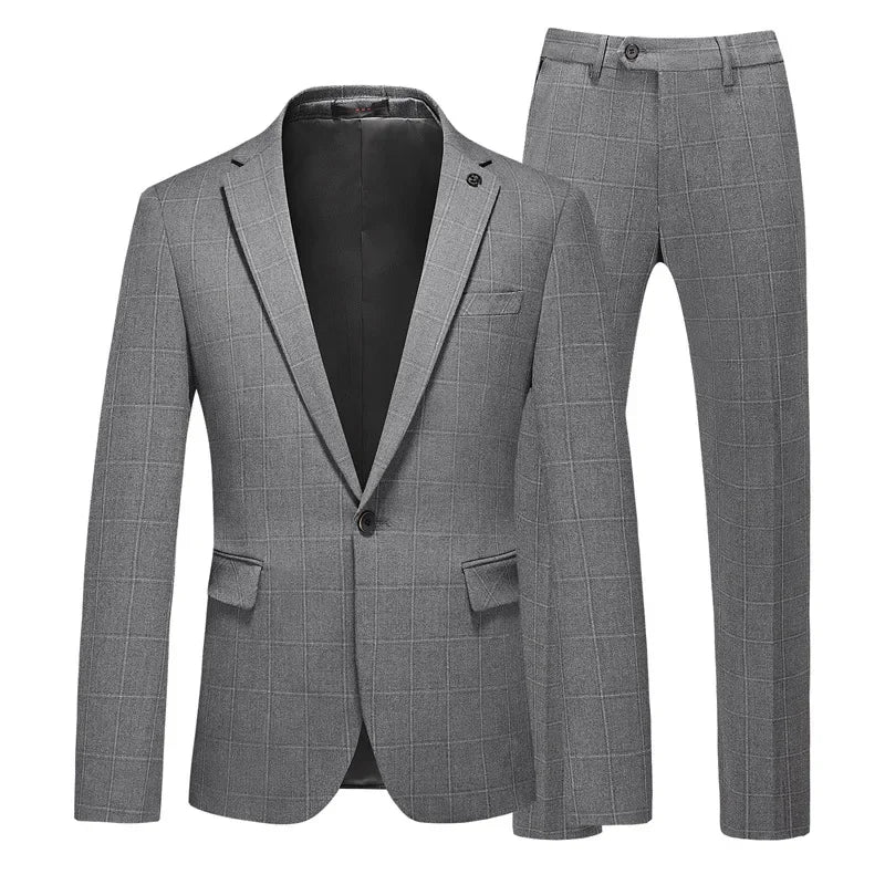 Men's Wedding Set Single Breasted Fashion Wedding Business Entertainment Men's Set