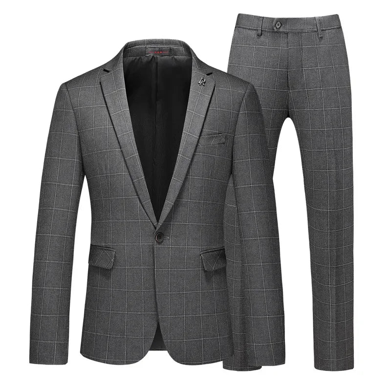 Men's Wedding Set Single Breasted Fashion Wedding Business Entertainment Men's Set