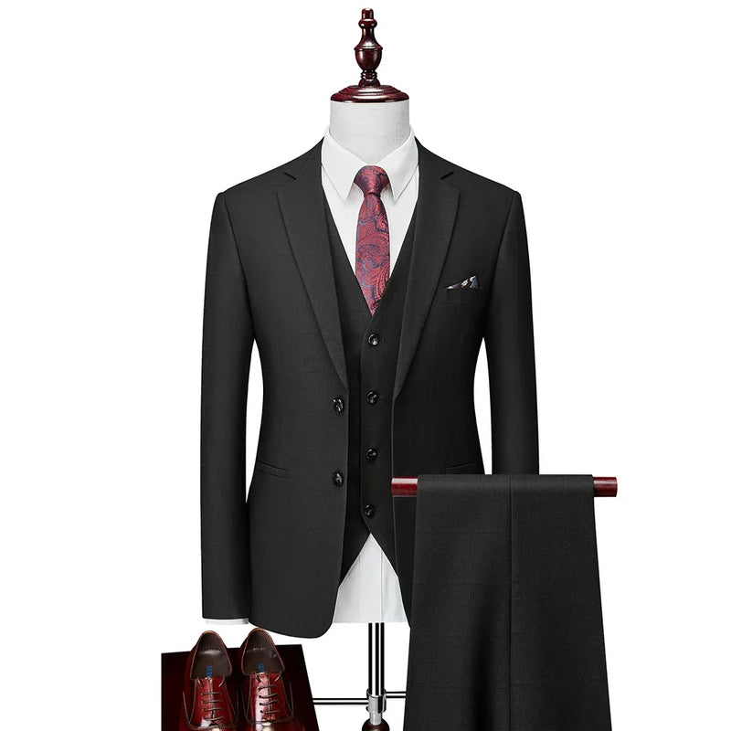 New Men's Casual Business British Style Suit Dinner Ball Dress Set