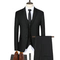 New Men's Set Formal Business Set 3-piece Split Collar Solid Color Tuxedo Wedding Bride Man