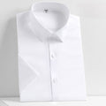 New Men's Short Sleeved Shirt Business Solid Color Men's Half Sleeved Inch Shirt Slim Fitting and Non Ironing Trend