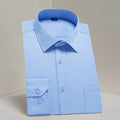 New Men's Solid Color Long Sleeved Shirt Business Casual Large Professional Shirt