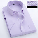 New Shirt Men's Business Professional Dress Summer Men's Casual Wrinkle Resistant and Ironless Short Sleeve Shirt Men