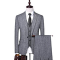 New Solid Business Stripe Gentleman Set Wedding Groom Three Piece Set