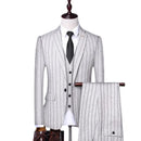 New Solid Business Stripe Gentleman Set Wedding Groom Three Piece Set