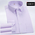 New Summer Business Professional Workwear White Solid Men's Stripe Plus Size Customized Long Sleeve Shirt