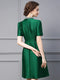 New Summer Style Goddess Bubble Sleeves Green Slim Fit A-line Skirt