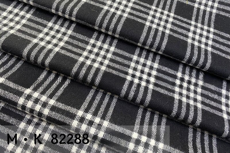 New Woolen Textile Fabric Autumn and Winter Full Wool Plaid Double-sided Cashmere Men's and Women's Clothing Set Wool