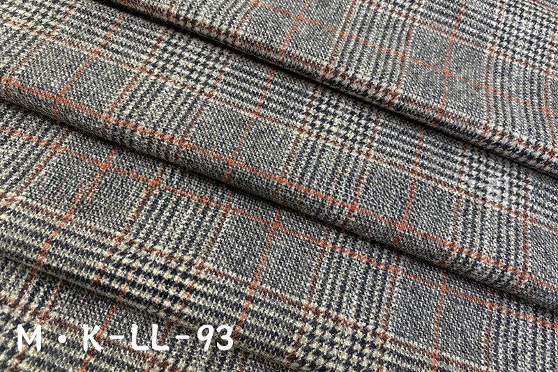 New Woolen Textile Fabric Autumn and Winter Full Wool Plaid Double-sided Cashmere Men's and Women's Clothing Set Wool