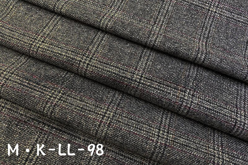 New Woolen Textile Fabric Autumn and Winter Full Wool Plaid Double-sided Cashmere Men's and Women's Clothing Set Wool