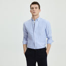 Oxford Spinning Blue Short Sleeve Casual Japanese Simple Men's Shirt