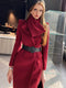 Pink Big Cloth Doll Celebrity Temperament Waist Retractable Sweater Coat Women's Autumn and Winter Commuter Suit Collar Coat