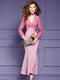 Pink Lace Suit Dress for Women's Spring New Light Cooked High Waisted Elegant Fishtail Skirt