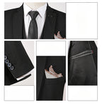 Elegant Fashion Business French Slim Fit Casual Striped Gentleman's Three Piece Set