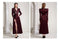 Banquet Elegant Temperament Sexy V-neck Light Mature Style Waist Wrapped Wine Red Lace Dress Long Dress