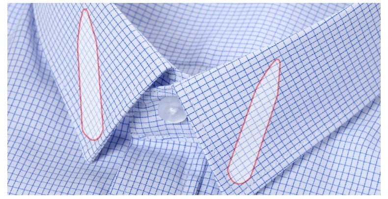 Short Sleeved Shirt for Men's Summer Middle-aged and Young Business Attire, Wrinkle Resistant and Iron-free Plaid Shirt