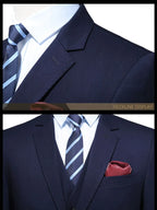 Elegant Blue Slim Fit Single Breasted Party Men's Classic Three Piece Set