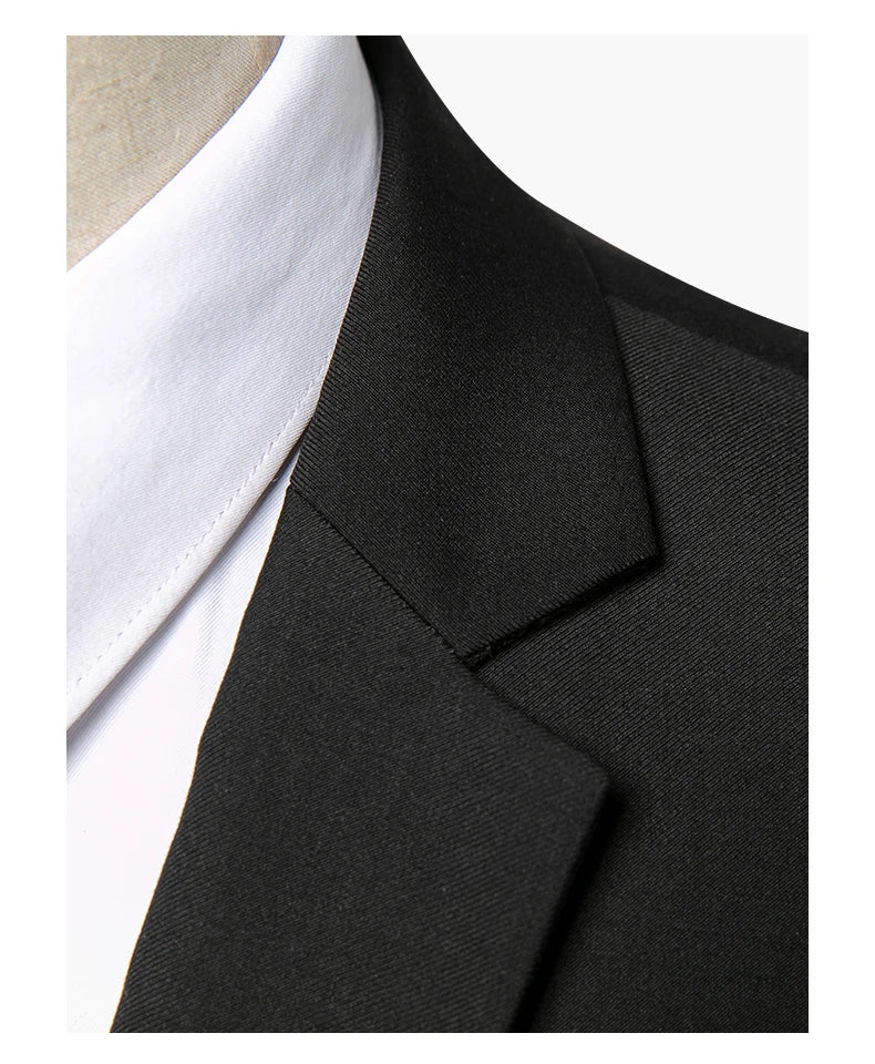 Suit Korean Slim Business Casual Professional Formal Dress Versatile Black Suit Set Male