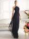 Elegant and Minimalist Temperament Crystal Studded with Diamonds Black Chiffon Bride Mother Dress Party Ball Evening Dress