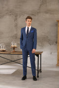 Shenzhen Customized High-quality Wool and Cashmere Business Office Slim-fit Pure Blue Suit Three-piece Suit