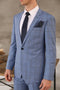 Shenzhen High Quality Wool Cashmere Business Casual Light Blue Suit Three-piece Suit