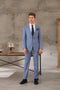 Shenzhen High Quality Wool Cashmere Business Casual Light Blue Suit Three-piece Suit