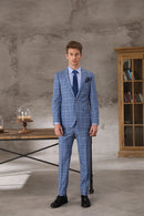 Shenzhen Tailor Shop Customized High Quality Wool Cashmere Business Slim Blue Groom Wedding Suit Three-piece Suit
