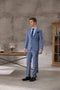 Shenzhen Tailor Shop Customized High Quality Wool Cashmere Business Slim Blue Groom Wedding Suit Three-piece Suit