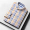 Shirt Men's Autumn Thin Long Sleeve Light Maturity Fashion Business Slim Light Luxury Color Plaid Shirt Men's Wear