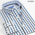 Shirt Men's Autumn Thin Long Sleeve Light Maturity Fashion Business Slim Light Luxury Color Plaid Shirt Men's Wear