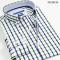 Shirt Men's Autumn Thin Long Sleeve Light Maturity Fashion Business Slim Light Luxury Color Plaid Shirt Men's Wear