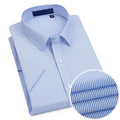 Short Sleeved Shirt for Men's Summer Solid Color Pure Cotton Non Ironing and Wrinkle Resistant Business Work White Shirt