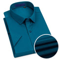 Short Sleeved Shirt for Men's Summer Solid Color Pure Cotton Non Ironing and Wrinkle Resistant Business Work White Shirt