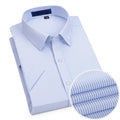 Short Sleeved Shirt for Men's Summer Solid Color Pure Cotton Non Ironing and Wrinkle Resistant Business Work White Shirt