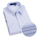 Short Sleeved Shirt for Men's Summer Solid Color Pure Cotton Non Ironing and Wrinkle Resistant Business Work White Shirt