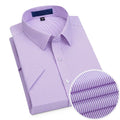 Short Sleeved Shirt for Men's Summer Solid Color Pure Cotton Non Ironing and Wrinkle Resistant Business Work White Shirt