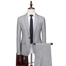 Single Breasted Suit Set for Men's High-end Wool Business Dress Groom's Wedding Dress Men's Suit