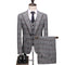 Slim Fit Plaid Stripe Elegant Gentleman Business Set Wedding Men's Set 3 Pieces