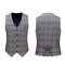 Slim Fit Plaid Stripe Elegant Gentleman Business Set Wedding Men's Set 3 Pieces