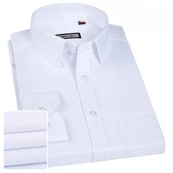 Solid Color Professional Business Slim Fitting Casual Long Sleeved Men's Clothing Shirt