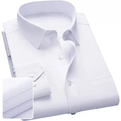 Solid Color Professional Business Slim Fitting Casual Long Sleeved Men's Clothing Shirt