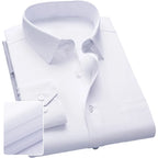 Solid Color Professional Business Slim Fitting Casual Long Sleeved Men's Clothing Shirt