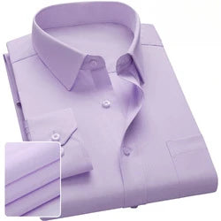 Solid Color Professional Business Slim Fitting Casual Long Sleeved Men's Clothing Shirt