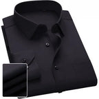 Solid Color Professional Business Slim Fitting Casual Long Sleeved Men's Clothing Shirt