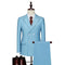 Solid Elegant Long Sleeve Slim Fit Double Breasted Two Piece Business Set