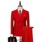 Solid Elegant Long Sleeve Slim Fit Double Breasted Two Piece Business Set